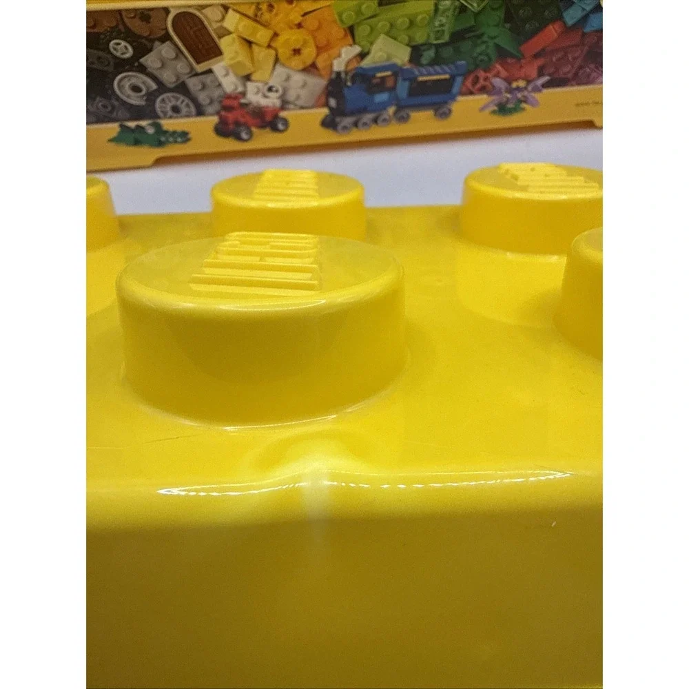 2 LEGO Storage Brick Case 8 Stud Large Yellow Container Plastic Bin 14x7x9.5